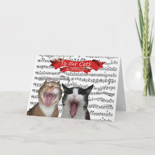 Cartes Pour Fêtes Annuelles À nos chats (Devant)