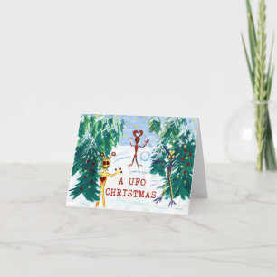 Cartes Pour Fêtes Annuelles A OVNI Christmas