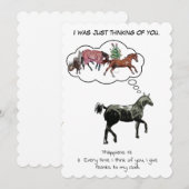 Cartes Pour Fêtes Annuelles à penser à vous, cheval, Écriture (Devant / Derrière)