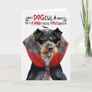 Cartes Pour Fêtes Annuelles À poils durs Dachshund Funny Count DOGcula Hallowe