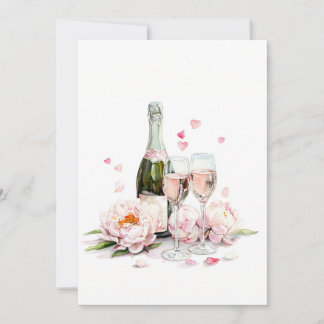 Cartes Pour Fêtes Annuelles A Prosecco with two crystal glasses,Valentines Day