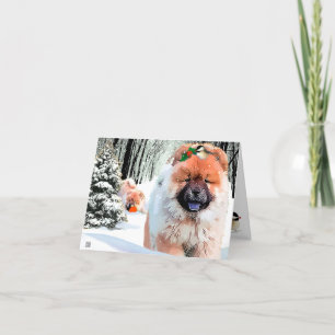 Cartes Pour Fêtes Annuelles A SNOW DAY Chow holiday card