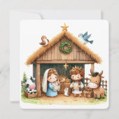 Cartes Pour Fêtes Annuelles A Stable Full of Joy (Devant)