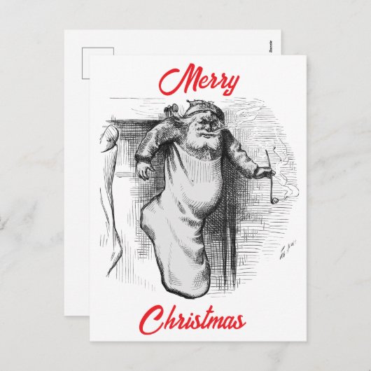 Cartes Pour Fêtes Annuelles A Stocking Full (1879) de Thomas Nast. (Devant / Derrière)
