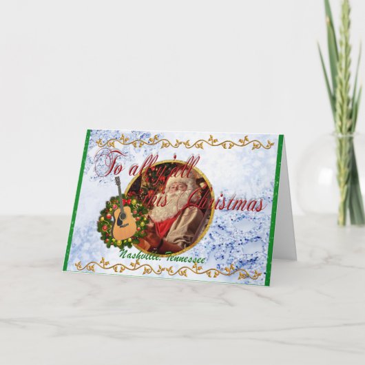 Cartes Pour Fêtes Annuelles À tous vous ce Noël de Nashville (Devant)