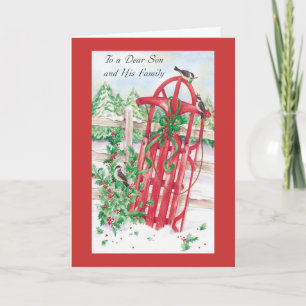 Cartes Pour Fêtes Annuelles À un cher fils et à sa famille