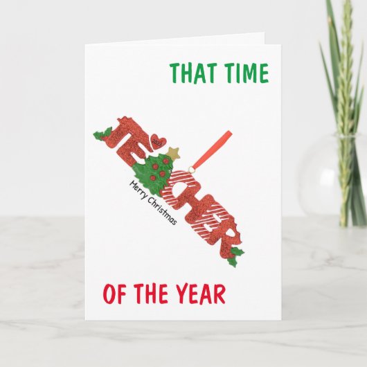 CARTES POUR FÊTES ANNUELLES À UN "ENSEIGNANT INCONTOURNABLE" CE NOËL (Devant)