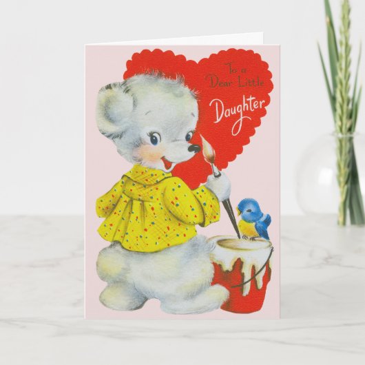Cartes Pour Fêtes Annuelles À une chère petite fille Custom Retro Valentine (Devant)