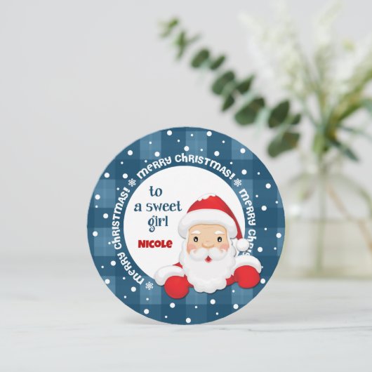 Cartes Pour Fêtes Annuelles À une douce fille du Père Noël. Noël (Debout devant)