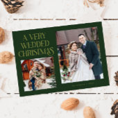 Cartes Pour Fêtes Annuelles A Very Wedded Christmas Newlywed Photo Green