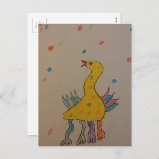 Cartes Pour Fêtes Annuelles #ABC Art par les enfants, Canard de Pâques (Devant / Derrière)