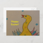 Cartes Pour Fêtes Annuelles #ABC Art par les enfants, Canard de Pâques (Devant / Derrière)
