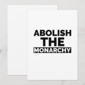 Cartes Pour Fêtes Annuelles Abolir la monarchie (Devant / Derrière)