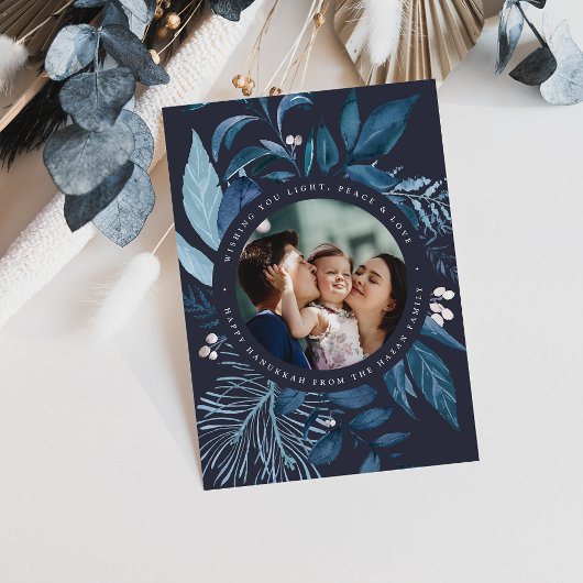 Cartes Pour Fêtes Annuelles Abondant | Aquarelle Botanique Hanoukka Photo