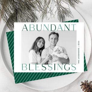 Cartes Pour Fêtes Annuelles Abondante Bénédiction verte Photo