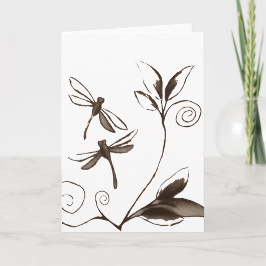 Cartes Pour Fêtes Annuelles Abrégé sur libellule (Devant)