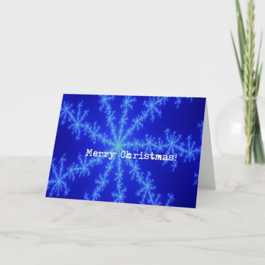 Cartes Pour Fêtes Annuelles Abstact Blue Snowflake, Joyeux Noël ! (Devant)