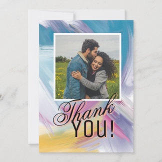 Cartes Pour Fêtes Annuelles Abstract Paint-Stroke Photo Custom Thank You