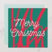 Cartes Pour Fêtes Annuelles Abstract Red Green Personalized Merry Christmas (Devant / Derrière)