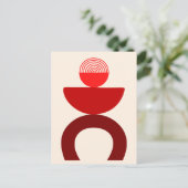 Cartes Pour Fêtes Annuelles Abstrait Art Moderne Formes géométriques Rouge (Debout devant)