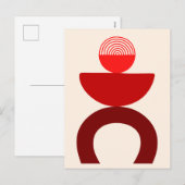 Cartes Pour Fêtes Annuelles Abstrait Art Moderne Formes géométriques Rouge (Devant / Derrière)