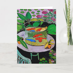 Cartes Pour Fêtes Annuelles Abstrait de poisson rouge comique