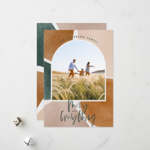 Cartes Pour Fêtes Annuelles Abstrait moderne 1 arc photo vacances de Noël Ann