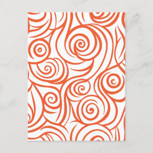 Cartes Pour Fêtes Annuelles Abstrait orange et blanc minimaliste