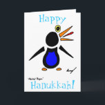 Cartes Pour Fêtes Annuelles Abstrait Penguin 'Happy Hanoukka'Carte<br><div class="desc">C'est drôle et cool avec ce superbe design Abstrait de Penguin ! COUPE ! Le design présente mon pingouin abstrait d'origine,  dessiné à la main dans un crayon et de l'encre et numériquement couleur. Copyright 2012 de Sunny</div>