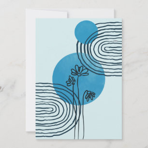 Cartes Pour Fêtes Annuelles Abstraite feuille tropicale contemporaine du milie