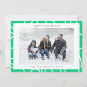 Cartes Pour Fêtes Annuelles Abstraite ligne moderne art en vert photo personna (Devant)