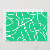 Cartes Pour Fêtes Annuelles Abstraite ligne moderne art en vert photo personna (Dos)