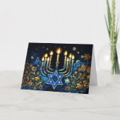 Cartes Pour Fêtes Annuelles Abstraite Menorah Happy Hanoukka (Devant)