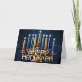 Cartes Pour Fêtes Annuelles Abstraite Menorah Happy Hanoukka (Devant)
