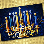 Cartes Pour Fêtes Annuelles Abstraite Menorah Happy Hanoukka<br><div class="desc">Des objets de vacances à thème conçus par Umua. Imprimé et expédié par Zazzle ou ses filiales.</div>