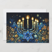 Cartes Pour Fêtes Annuelles Abstraite Menorah Happy Hanoukka (Devant)