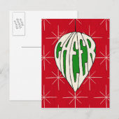 Cartes Pour Fêtes Annuelles Acclamation d'ornement de vacances (Devant / Derrière)