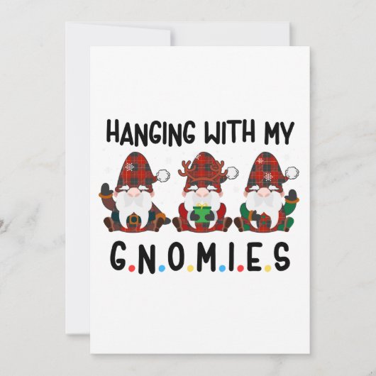 Cartes Pour Fêtes Annuelles accrochage avec mes gnomes de noël (Devant)