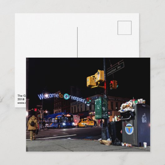 Cartes Pour Fêtes Annuelles Accueil à Greenpoint : La tache de déchets (Devant / Derrière)