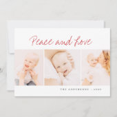 Cartes Pour Fêtes Annuelles Accueil de Noël simple moderne Trois photos (Devant)