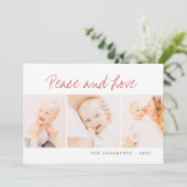 Cartes Pour Fêtes Annuelles Accueil de Noël simple moderne Trois photos (Debout devant)