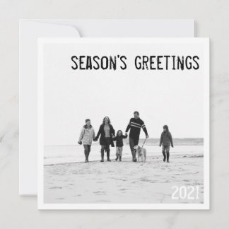 Cartes Pour Fêtes Annuelles Accueil photo Carré moderne en B&W