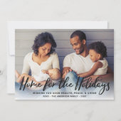 Cartes Pour Fêtes Annuelles Accueil pour les vacances Black Modern Script Phot (Devant)