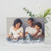 Cartes Pour Fêtes Annuelles Accueil pour les vacances Black Modern Script Phot (Debout devant)