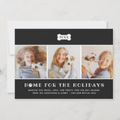 Cartes Pour Fêtes Annuelles Accueil pour les vacances Black Plaid Chien photo (Devant)