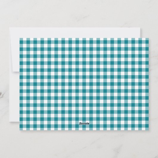 Cartes Pour Fêtes Annuelles Accueil pour les vacances Turquoise Plaid Chien ph (Dos)