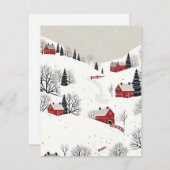 Cartes Pour Fêtes Annuelles Acrylique de la scène d'hiver (Devant / Derrière)