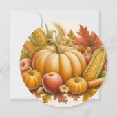 Cartes Pour Fêtes Annuelles Action de grâce (Dos)