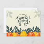 Cartes Pour Fêtes Annuelles Action de grâce (Devant / Derrière)