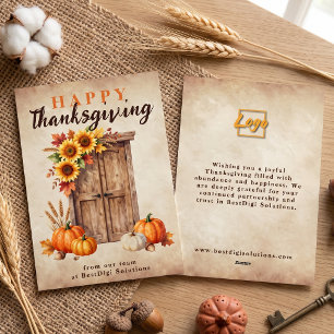 Cartes Pour Fêtes Annuelles Action de grâce d'entreprise Rustique Automne pour